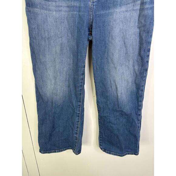 Madewell Jeans Womens 32 Slim Wide Leg Cropped Olympia Wash Button Fly Modest - Picture 4 of 12